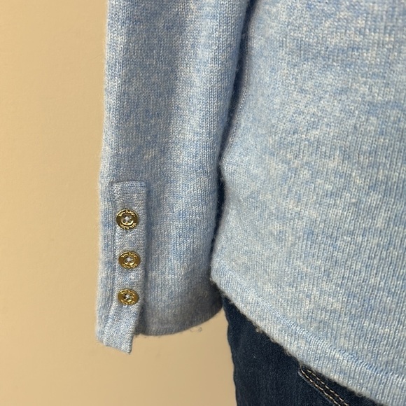 Lilly Pulitzer Brigitte Cashmere Sweater Bennet Blue Color Block Chevron Sz L - Picture 7 of 14